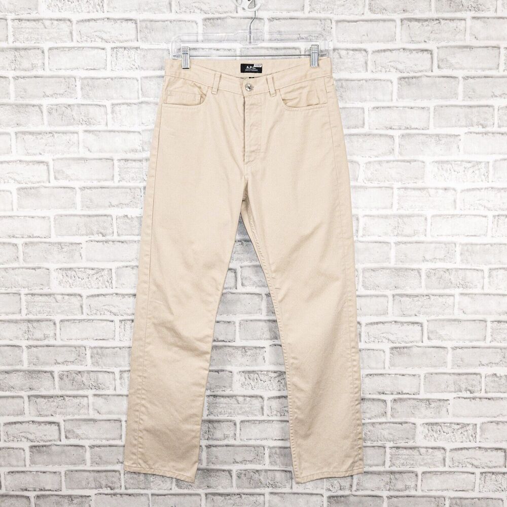 A.P.C. Men's Standard Jeans in light Beige Cotton Button Fly size 28